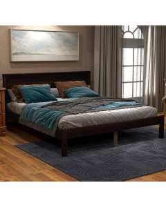 Platform Bed Frame with Headboard , Wood Slat Support , No Box Spring Needed ,Full,Espresso