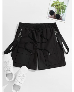 Tape Waist Shorts: Functional Pockets, Drawstring Closure for Men