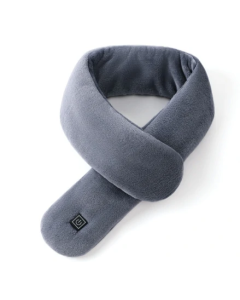 TENGOO Electric Heating Scarf 3 Gears Heating 4 Modes Massage Ajustable Winter Warm USB Rechargeable Neckerchief Plush Collar - Dark Grey