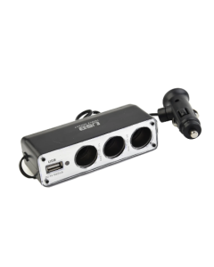 High Quality New Charger Adapter Triple Splitter 12V ABS Black Car Cigar Lighter Convenient Multi Socket USB Port