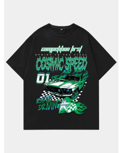 Street Life Guys Car Print Tee by ROMWE