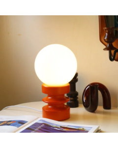 Vintage Orange Solid Glass 1-Light Table Lamp