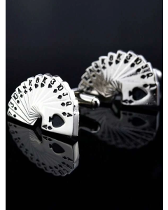 1pair Business Playing Card Design French Style Cufflinks For Men's Suit Decoration