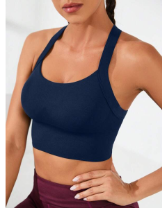 Sporty Tank Top with Stylish Criss Cross Back Design