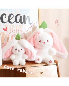 Strawberry Bunny Transformed into Little Rabbit Fruit Doll Plush Toy