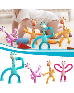 Telescopic suction cup giraffe toy