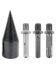 2PC Wood Splitter Firewood Drill-Bit Kindling Log Splitter Heavy Duty Electric Splitting Drills 42mm Screw Cracker Removable Cone Driver Hex Shank Square Round Handle