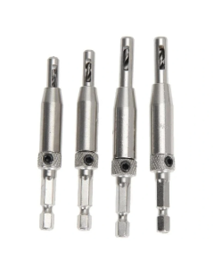 4Pcs HSS Self Centering Hinge Drill Bit Set for Hinges Drawer Guides Hole Saw Cutter
