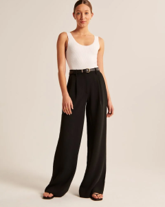 Summer 2023 Loose, comfortable and versatile Icy Tailored Crepe Wide-Leg Pants