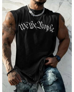 Men's Independence Day We The People America Flag Tank Top