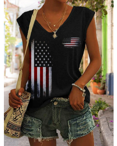 Vintage Flag Print Tank Top