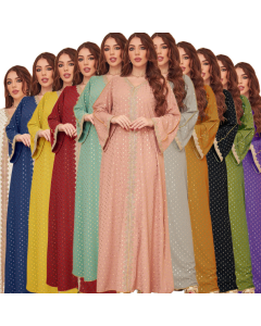 Women's 2023 summer new hot gold Muslim Dubai robe