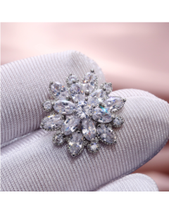Cao Shi ebay new luxury sun flower double zircon women's earrings Fashion women's copper earrings accessories