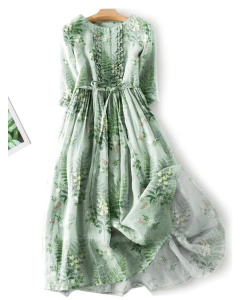 Fashionable and elegant art floral print dress