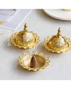 Arabian incense burner Middle East style mini portable gold tower incense burner incense set small metal incense burner
