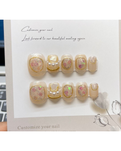 370 New Netflix with the same paragraph baroque girls pearl pure handmade wearable nail patch removable false nails