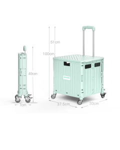 Supermarket portable folding shopping cart grocery cart small trolley universal wheel plastic trolley cart trolley
