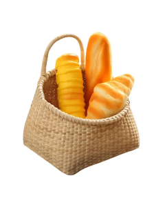 Rattan hanging wall basket basket hand-woven bamboo basket straw flower basket durable moisture-proof ornament straw storage basket diameter: 19cm front height: 10cm rear height: 16.5cm