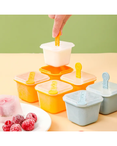 Quick-freeze DIY Sorbet Ice Lattice Box With Lid Homemade Sucker Stick Ice Lolly Cube Tray Popsicle Mold