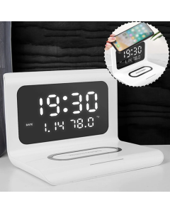 Innovative Multifunctional Digital LED Desktop Alarm Clock With Thermometer Wireless Charger