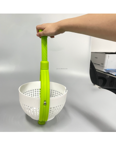 Easy to Use Kitchen Fruit Basket Spinning Colander Strainer Salad Spinner with Collapsible Handle