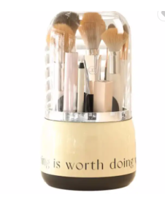 Custom logo eyebrow pencil lipstick Cosmetic Storage box 360 Rotation dustproof makeup brush organizer