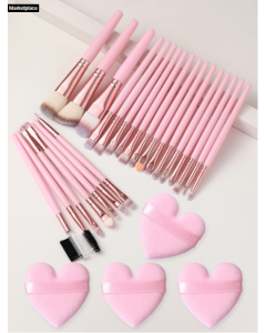4PCS Makeup Puff+24pcs makeup brush sets for face and eyes