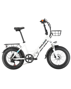PHILODO H4 foldable step-thru fat bike 20 inch 48V 13Ah removable battery 250W motor 25km/h dual brakes - White