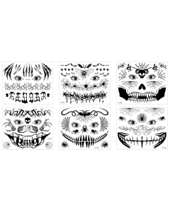 New Products Luminous Halloween Tattoo Face Skeleton For Halloween Decorations Party Carnival Party