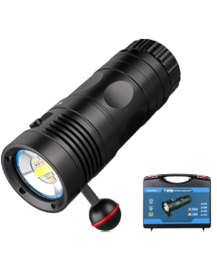 TrustFire DF90 Scuba Diving Light, 15000 Lumens Video Camera Photography Dive LED Flashlight, 70M Underwater Scuba Diving Flashlight, Super Bright, with Violet Red White Lights