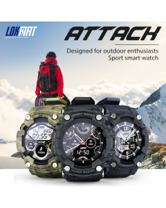 LOKMAT ATTACK Bluetooth smart watch outdoor sports watch step counting sleep heart rate blood pressure blood oxygen IOS