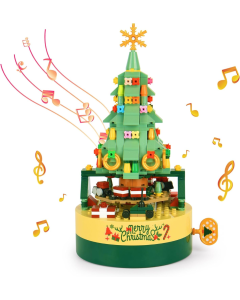 Christmas tree building blocks music box