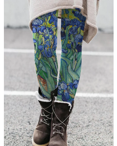 Wisherryy Irises Graphic Comfy Stretchy Leggings