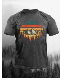 Mountain Print Short Sleeve Nature T-Shirt