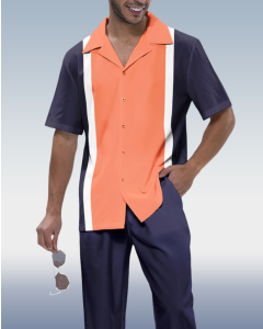 Navy-Coral Walking Suit for Men from Suitmens Men's