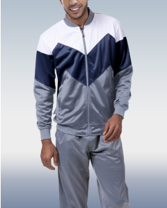 Suitmens Men's Grey Panel Jogging Tracksuit
