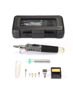 HS-1115K Soldering Iron Professional 10 in 1 Soldering Iron Set Butane Gas Soldering Iron Set 26ml Welding Torch Kit Tool - Gold