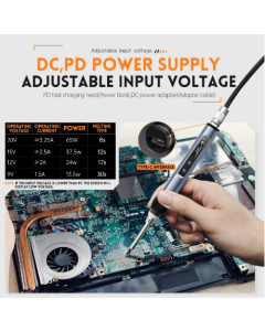 FNIRSI PD65W Internal Heating Electric Soldering Iron Digital Display Constant Temperature Maintenance Welding Intelligent Electric Soldering Iron Portable - Black