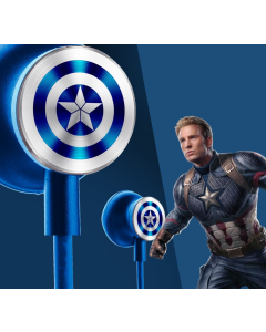 HOBBYBOX Marvel Neck Mounted Bluetooth Wireless Earphones Waterproof, Sweatproof, Running, Sports Call, Noise Reduction, Valentine's Day Gift for Friends, Captain America