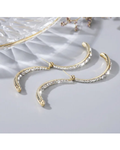 Cross Curved Earrings