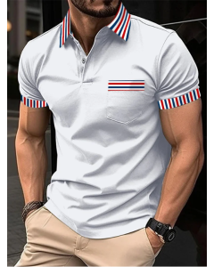 Men'S Casual Color Contrast Polo