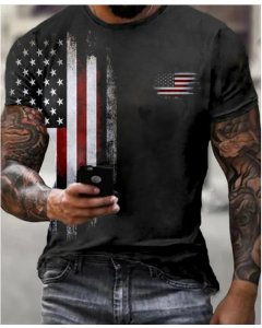 Men'S Flag Print Casual T-Shirt