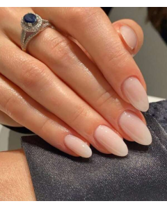 24pcs Long Almond Solid Fake Nail & 1sheet Tape & 1pc Nail File