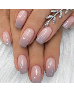 Express Your Love With 24pcs Long Square Ombre Full Cover Fake Nail Kit For Women