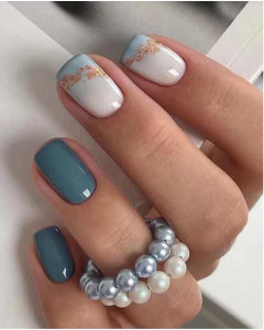 Marketplace Transform Your Nails with 24pcs Short Square Turquoise Ombre Glitter Marble Print Fake Nail & 1sheet Tape & 1pc Nail File