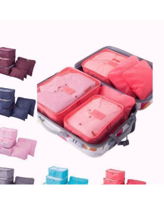 6 pieces portable luggage packing cubes