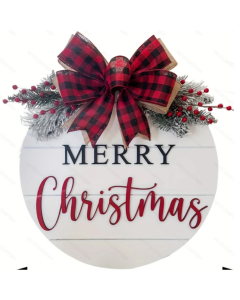 Christmas wooden door sign front door decoration pendant