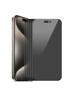 For iPhone 15 Pro 5pcs ENKAY Hat-Prince 28° HD No Shake Full Screen Anti-Peep Film Tempered Glass Protective Film