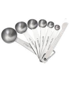 Queenser 6-Piece Measuring Spoon Set with Measuring Ruler for Dry and Liquid Ingredients Kitchen and Baking Utensils Stainless Steel Heat Resistant Cookware Set Utensils