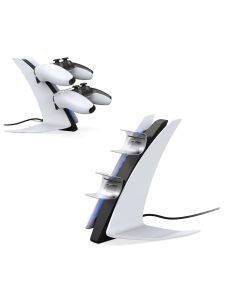 Ggomi Charging Base with Dual Cable, Special Edition Charging Station for PS5, Dual USB Port with LED Light